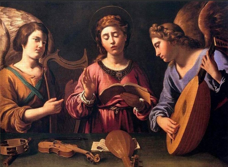 st cecilia with angels 750WC