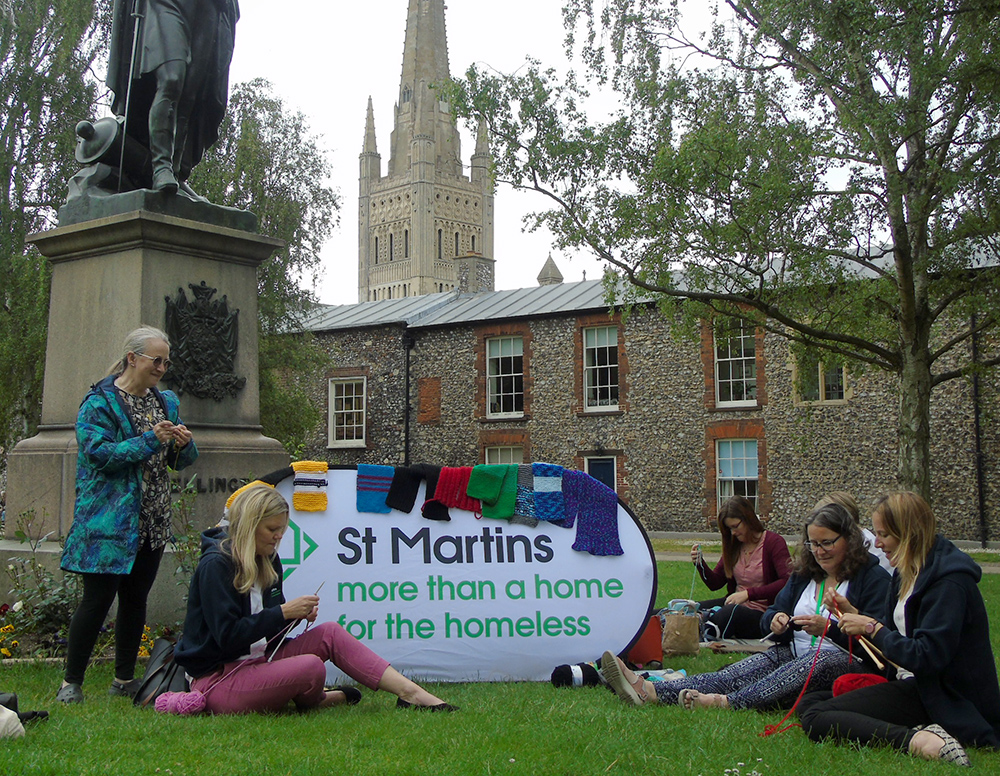 Knitting outside Cathedral web